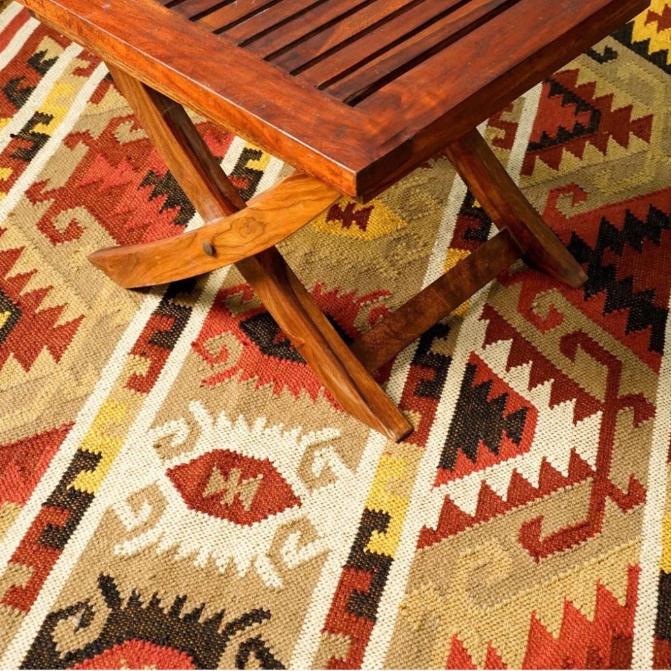 Antiker Kelim-Teppich im amerikanischen Stil
