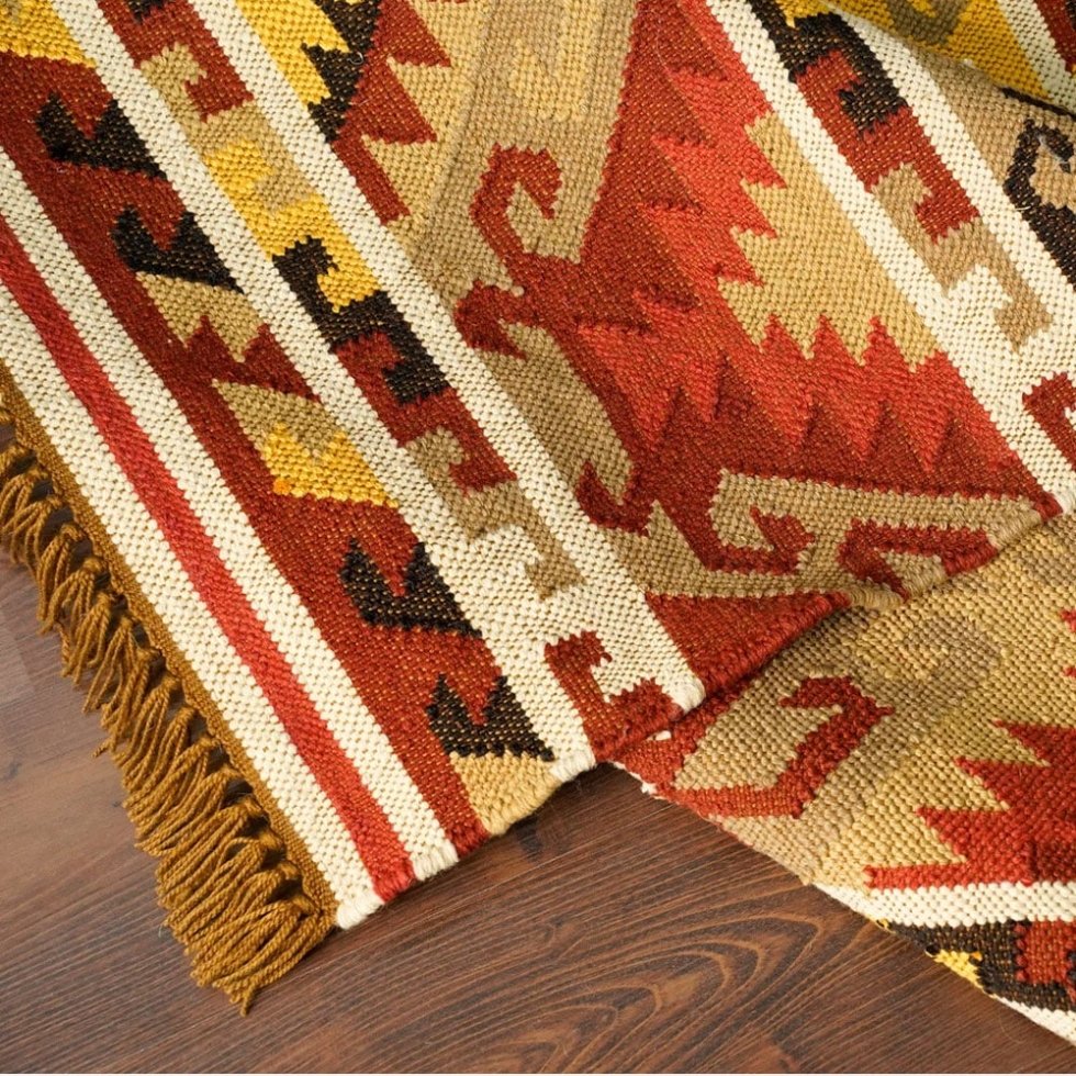 Antiker Kelim-Teppich im amerikanischen Stil