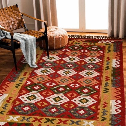 Authentischer Kelim-Teppich aus Indien
