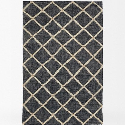 Schwarzer und weißer Diamant Kelim Teppich