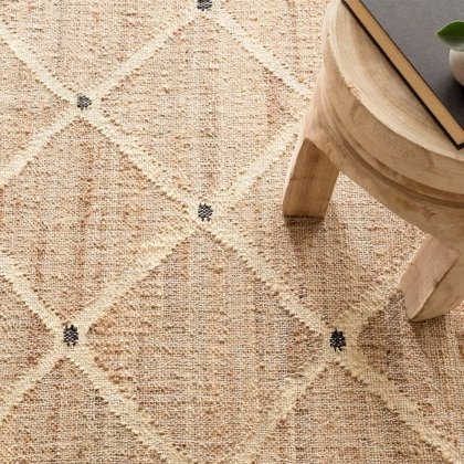 Diamant Jute Kilim Indischer Teppich