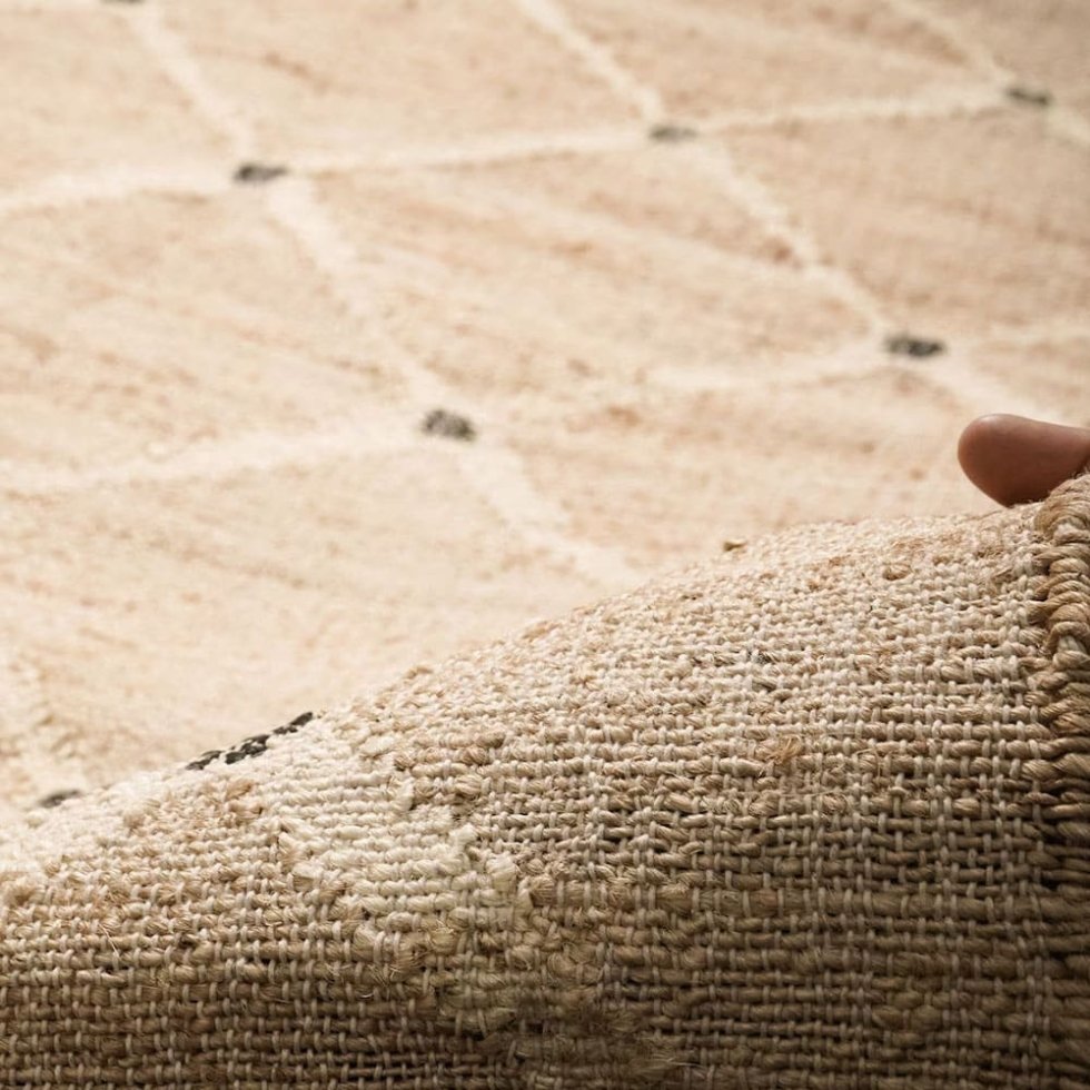 Diamant Jute Kilim Indischer Teppich