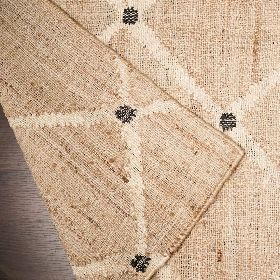 Diamant Jute Kilim Indischer Teppich