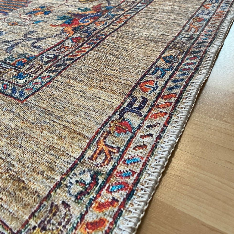 Grauer türkischer Kelim-Stil waschbarer Teppich