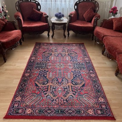 Bedruckter Orientteppich im Kelim-Stil