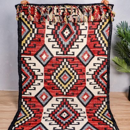 Roter Stammes-Kelim-Indianer-Teppich