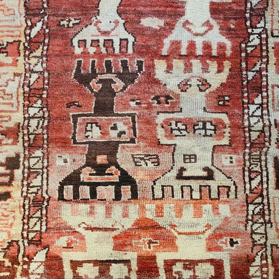 roter und rosa türkischer waschbarer Kelimteppich