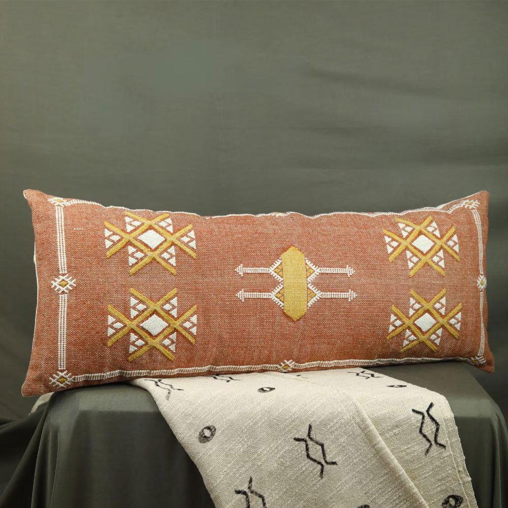 Langes Kelim Lendenkissen orange Langes Kelim Lendenkissen orange