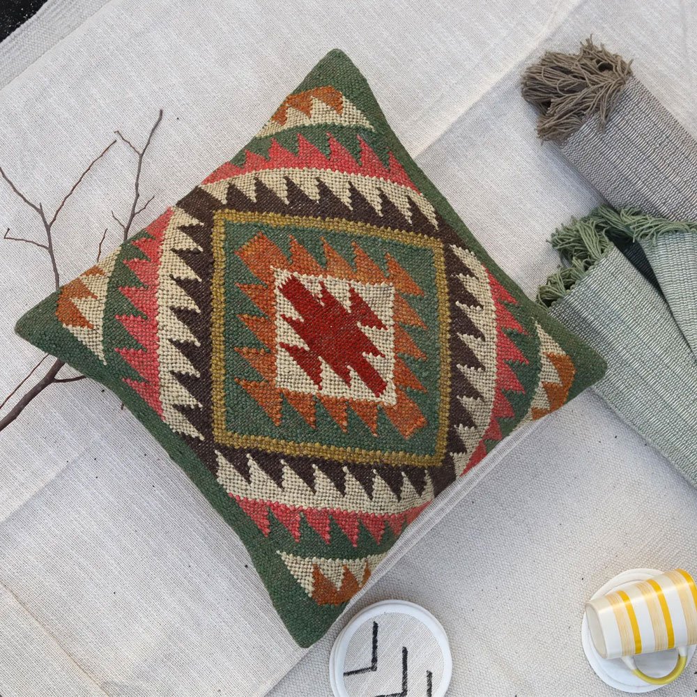 Türkisches Kelim-Kissen 18×18 Türkisches Kelim-Kissen 18×18