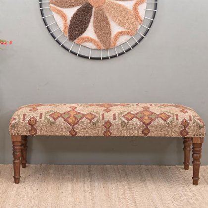 Beige Kelim Ottomane Bank