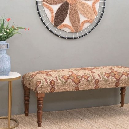 Beige Kelim Ottomane Bank
