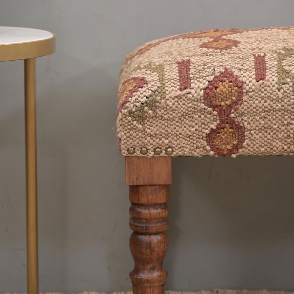 Beige Kelim Ottomane Bank