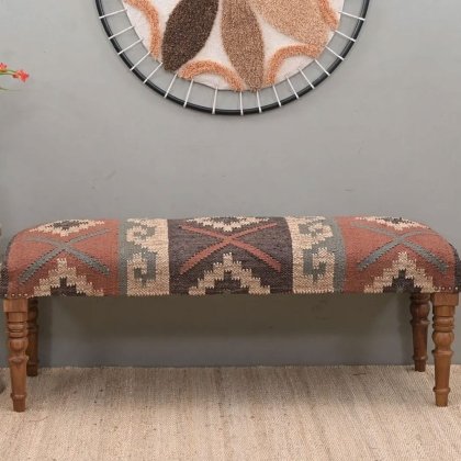 Orientalische Wolle Jute Kelim Ottomane Bank