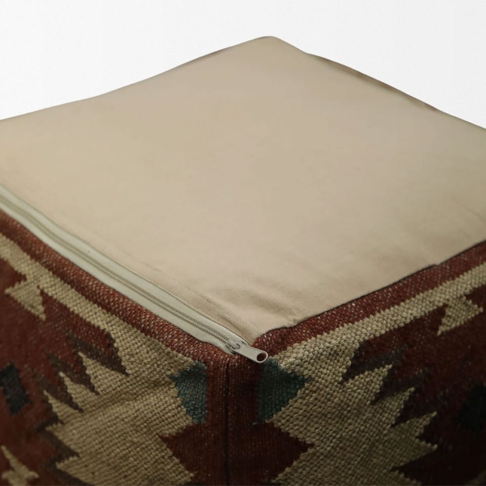 Vintage Kilim Pouf Abdeckung Berber