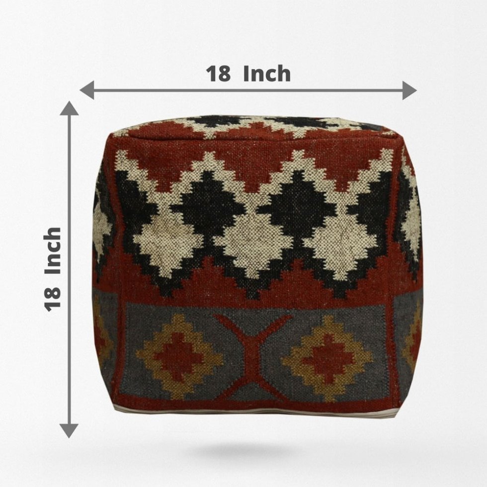 Vintage Kilim Pouf Abdeckung Berber