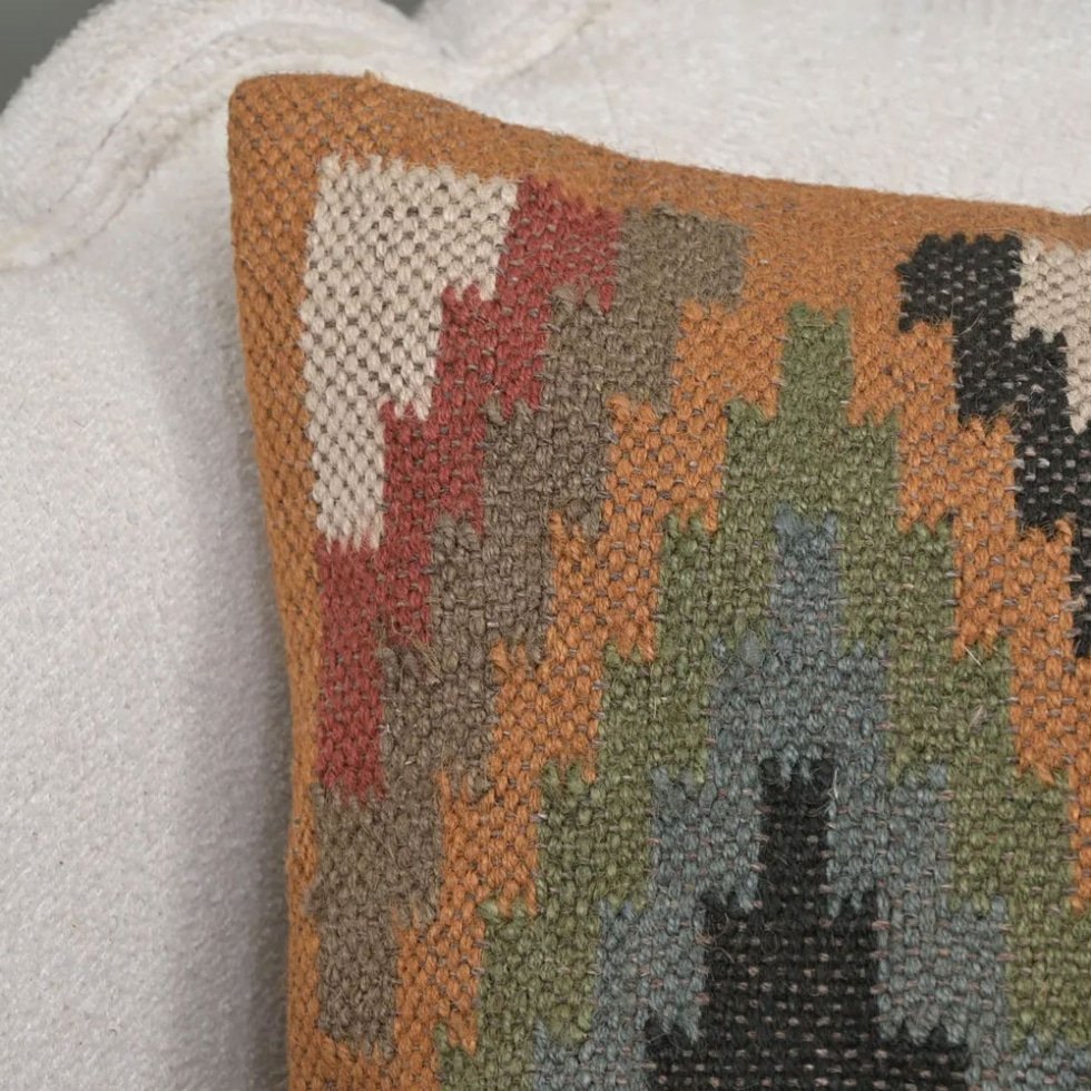 20x20 Diamant-Chevron-Kilim-Kissen