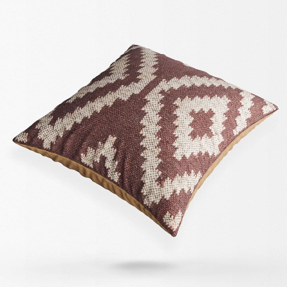 Braune Kelim-Kissen mit Diamanten Braune Kelim-Kissen mit Diamanten