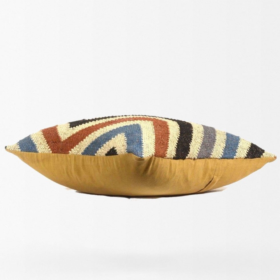 Chevron Kelimkissen aus Wolle und Jute