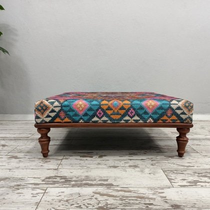 Rautenmuster Türkischer Kelim Ottomane Couchtisch