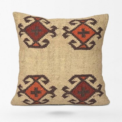 Elfenbeinfarbene Navajo Kelim-Kissen