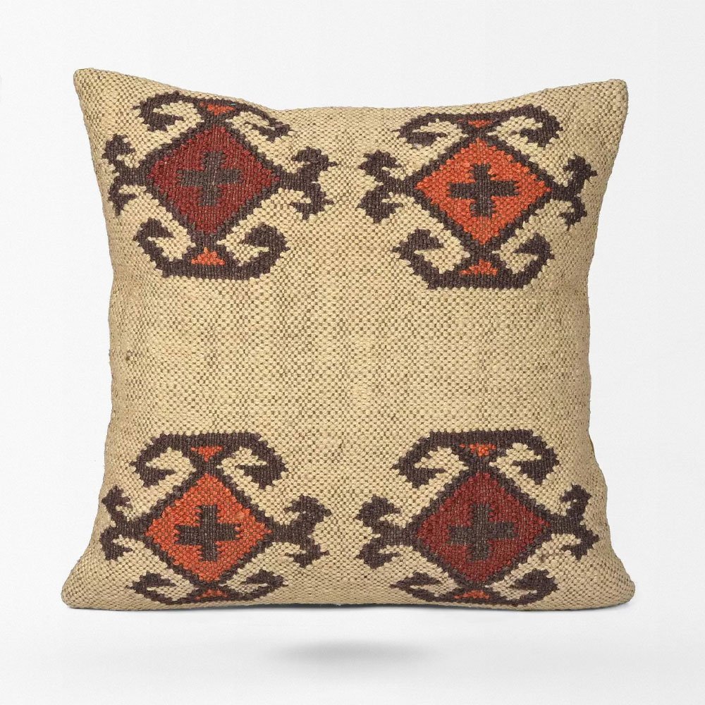 Elfenbeinfarbene Navajo Kelim-Kissen Elfenbeinfarbene Navajo Kelim-Kissen