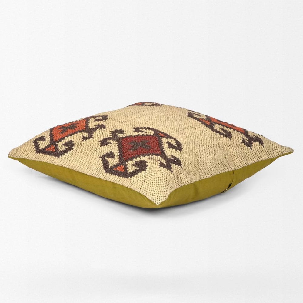 Elfenbeinfarbene Navajo Kelim-Kissen Elfenbeinfarbene Navajo Kelim-Kissen